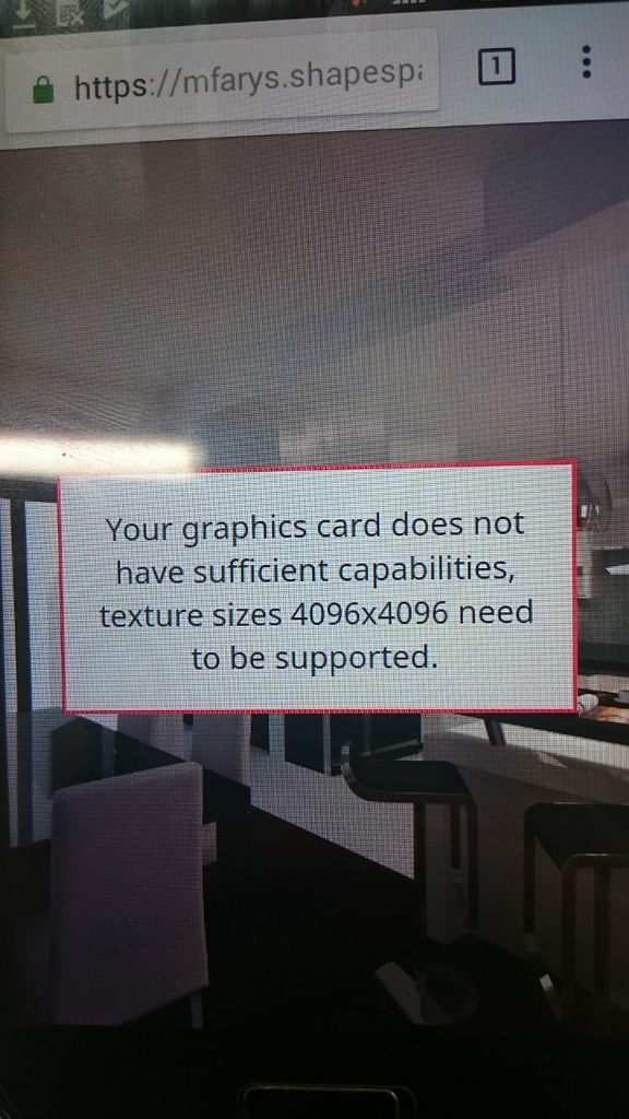 Your graphics card does not have... texture sizes 4096 need to be supported - Shapespark Community